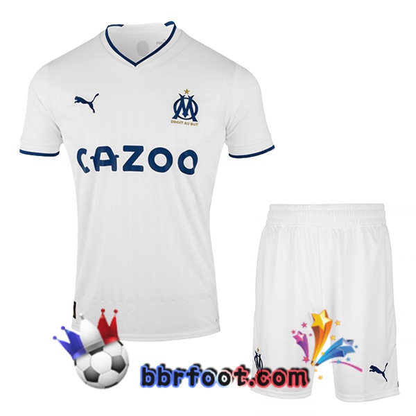 Maillot Foot Marseille OM Enfant Domicile Blanc 2022/2023