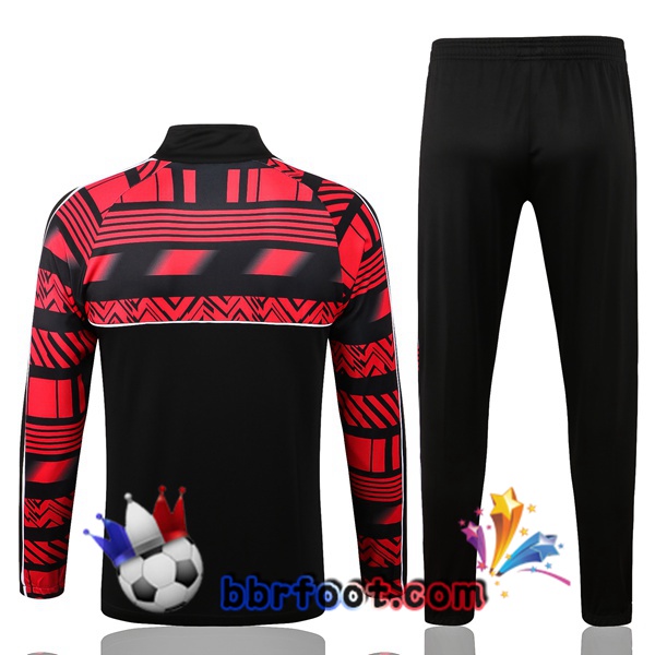 Veste Survetement Foot AC Milan Noir Rouge 2022/2023