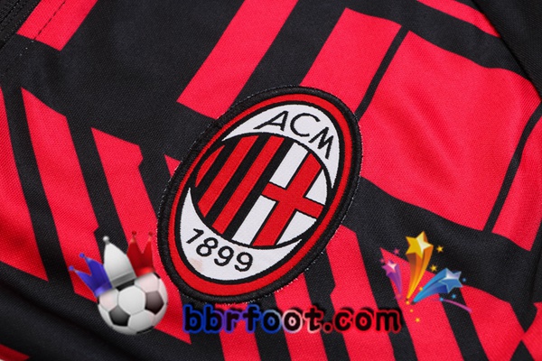 Veste Survetement Foot AC Milan Noir Rouge 2022/2023