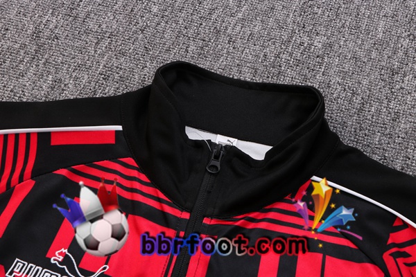 Veste Survetement Foot AC Milan Noir Rouge 2022/2023