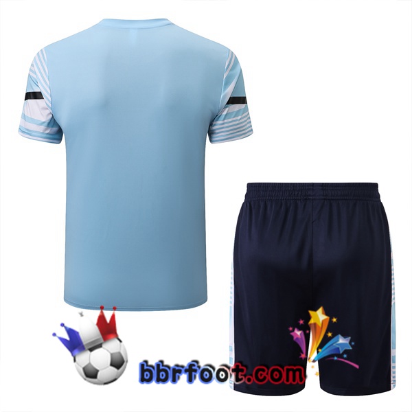Training T-Shirts Manchester City + Shorts Bleu 2022/2023