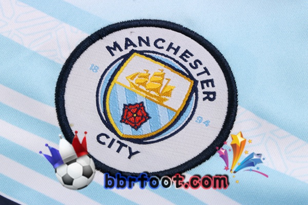 Training T-Shirts Manchester City + Shorts Bleu 2022/2023