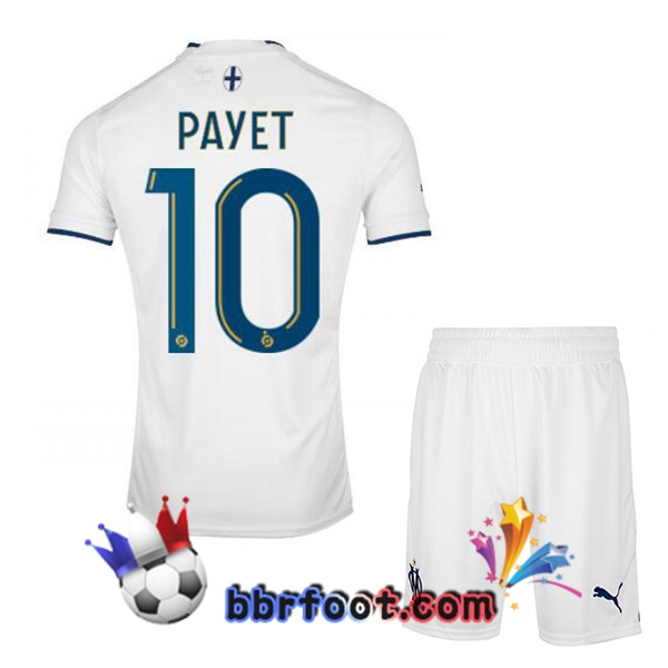 Maillot Foot Marseille OM (PAYET 10) Enfant Domicile Blanc 2022/2023