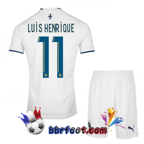 Maillot Foot Marseille OM (LUIS HENRIQUE 11) Enfant Domicile Blanc 2022/2023