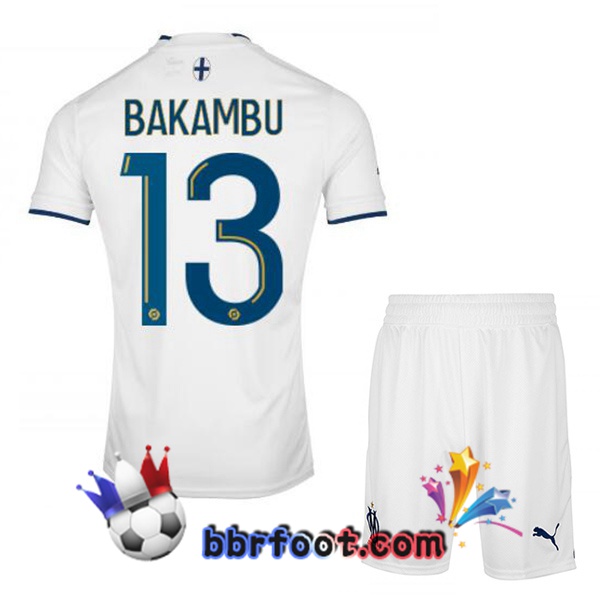 Maillot Foot Marseille OM (BAKAMBU 13) Enfant Domicile Blanc 2022/2023 Maillot Foot Marseille OM (BAKAMBU 13) Enfant Domicile Blanc 2022/2023