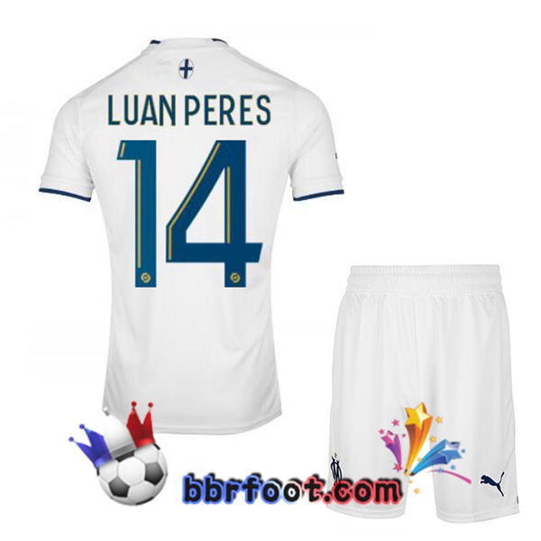 Maillot Foot Marseille OM (LUAN PERES 14) Enfant Domicile Blanc 2022/2023