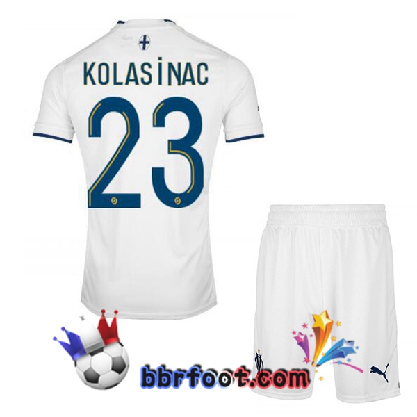 Maillot Foot Marseille OM (KOLASINAC 23) Enfant Domicile Blanc 2022/2023