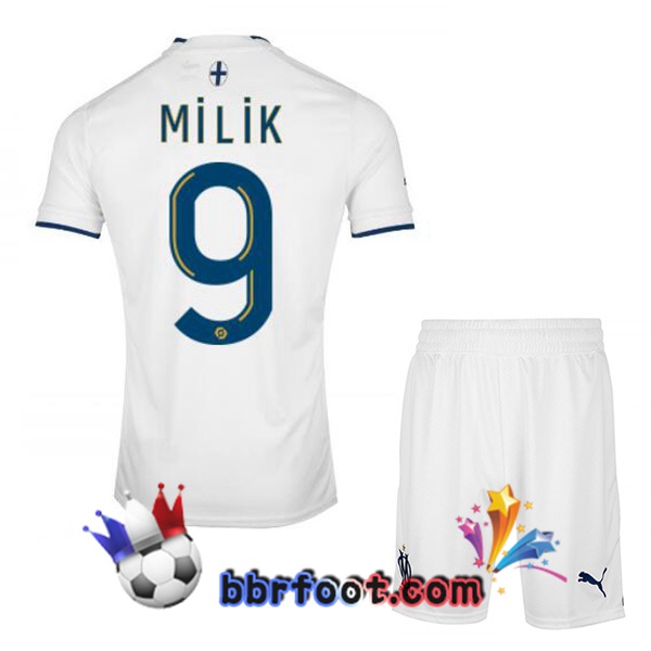 Maillot Foot Marseille OM (MILIK 9) Enfant Domicile Blanc 2022/2023