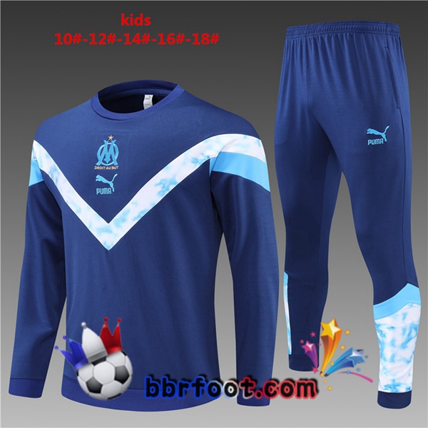 Survetement Foot Marseille OM Enfant Bleu Royal 2022/2023
