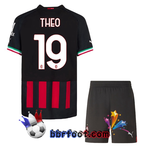 Maillot Foot AC Milan (THEO 19) Enfant Domicile Rouge 2022/2023