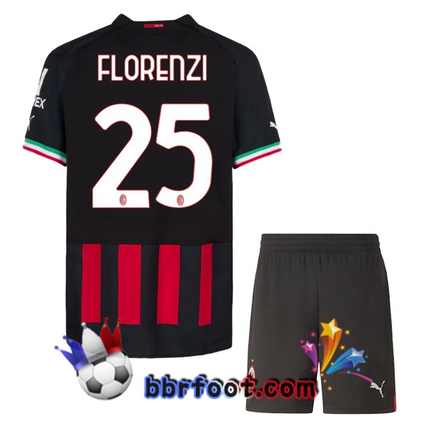 Maillot Foot AC Milan (FLORENZI 25) Enfant Domicile Rouge 2022/2023
