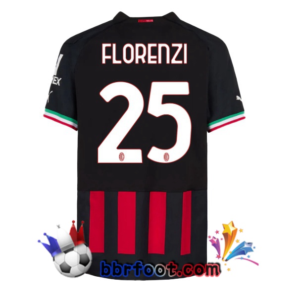 Maillot Foot AC Milan (FLORENZI 25) Domicile Rouge 2022/2023