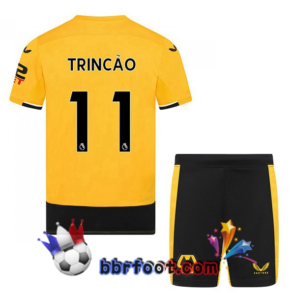 Maillot Foot Wolves (TRINCAO 11) Enfant Domicile Jaune 2022/2023