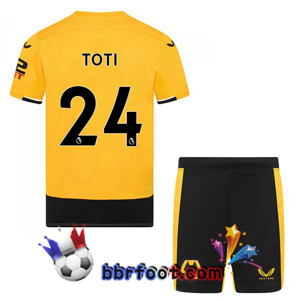 Maillot Foot Wolves (TOTI 24) Enfant Domicile Jaune 2022/2023