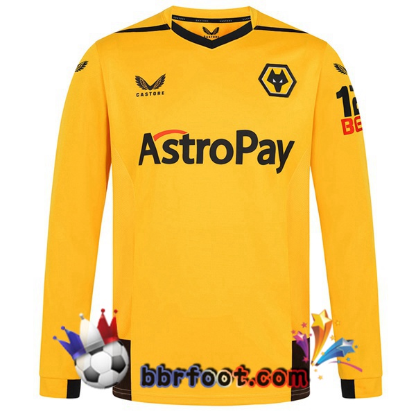 Maillot Foot Wolves Domicile Manche Longue Jaune 2022/2023
