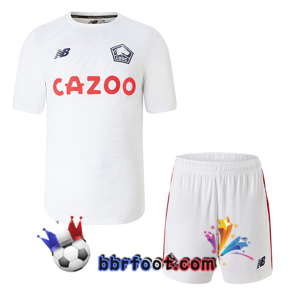 Maillot Foot Lille OSC Enfant Exterieur Blanc 2022/2023