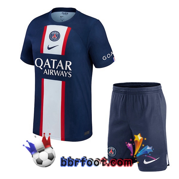 Maillot Foot Paris PSG Enfant Domicile Bleu Royal 2022/2023