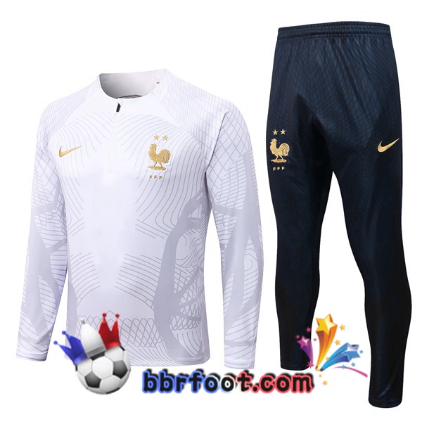Survetement Foot France Blanc 2022/2023
