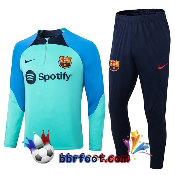 Survetement Foot FC Barcelone Bleu Vert 2022/2023