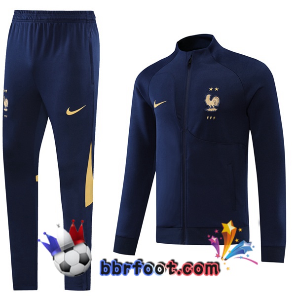 Veste Survetement Foot France Bleu Royal 2022/2023
