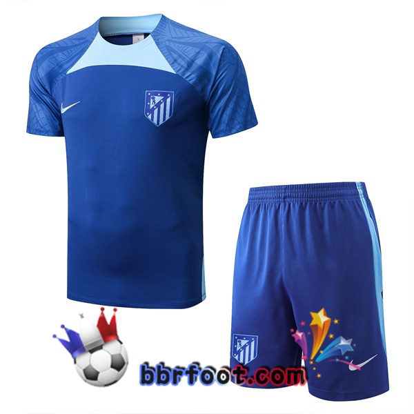Training T-Shirts Atletico Madrid + Shorts Bleu 2022/2023