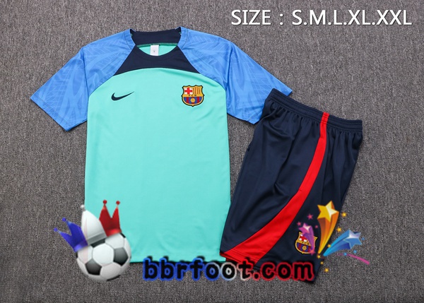 Training T-Shirts FC Barcelone + Shorts Vert 2022/2023