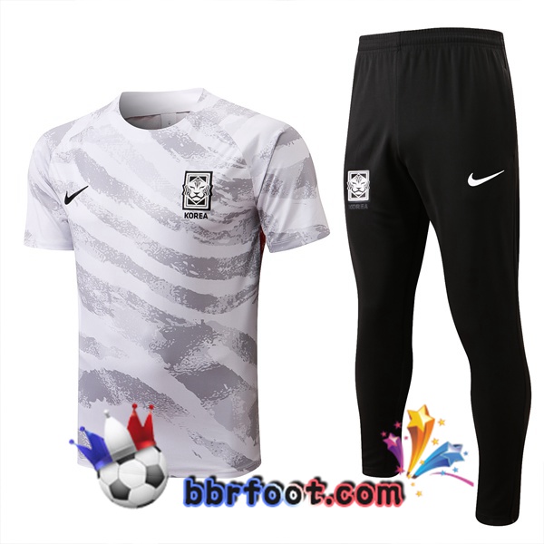 Training T-Shirts Corée + Pantalon Blanc 2022/2023