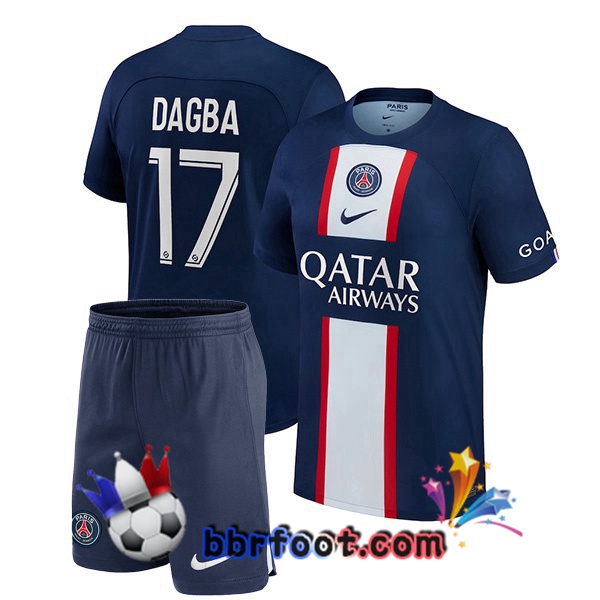 Maillot Foot Paris PSG (Dagba 17) Enfant Domicile Bleu Royal 2022/2023