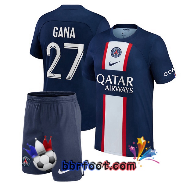 Maillot Foot Paris PSG (Gana 27) Enfant Domicile Bleu Royal 2022/2023