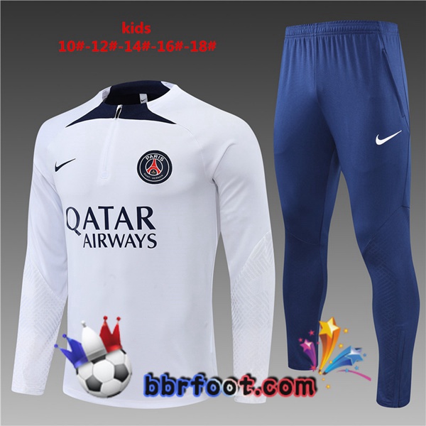 Survetement Foot Paris PSG Enfant Blanc 2022/2023
