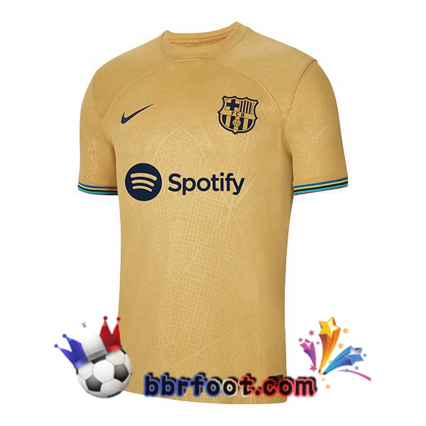 Maillot Foot FC Barcelone Exterieur Jaune 2022/2023 Maillot Foot FC Barcelone Exterieur Jaune 2022/2023
