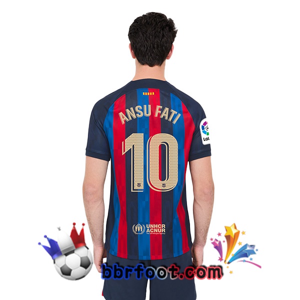 Maillot Foot FC Barcelone (Ansu Fati 10) Domicile Rouge Bleu 2022/2023