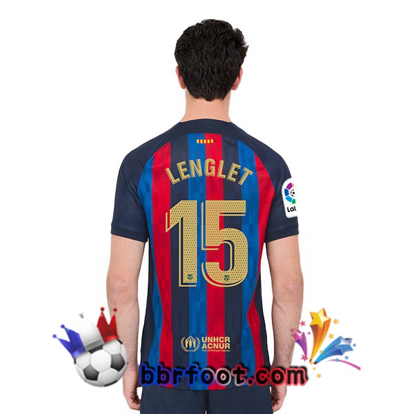 Maillot Foot FC Barcelone (Clément Lenglet 15) Domicile Rouge Bleu 2022/2023