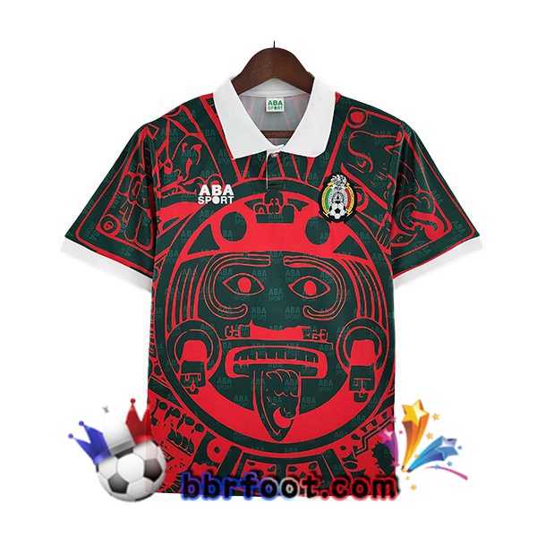 Maillot Foot Mexique Retro Quatrieme Noir Rouge 1997