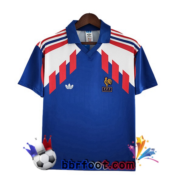 Maillot Foot France Retro Domicile Bleu 1988-1990