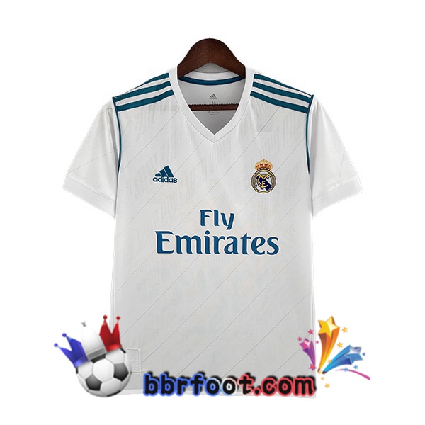 Maillot Foot Real Madrid Retro Domicile Blanc 2017-2018