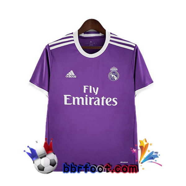 Maillot Foot Real Madrid Retro Exterieur Pourpre 2017-2018