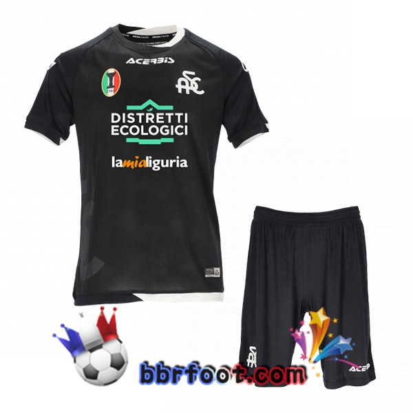 Maillot Foot Spezia Calcio Enfant Exterieur Noir