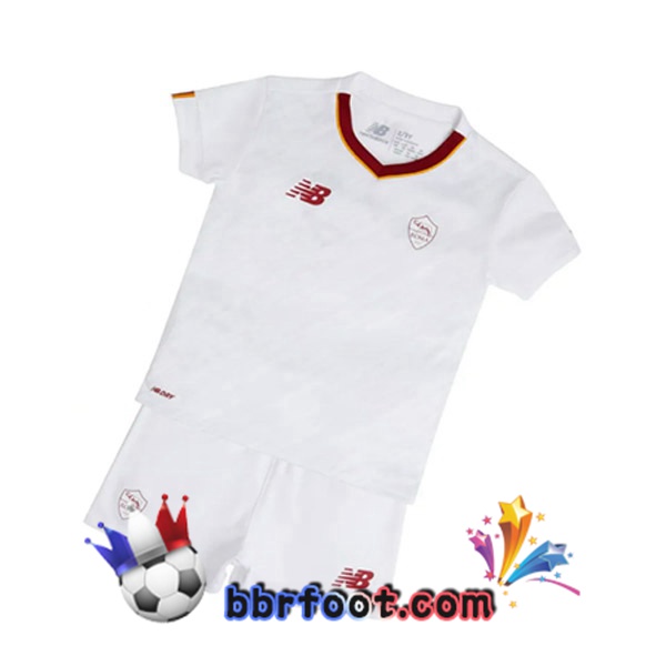 Maillot Foot AS Roma Enfant Exterieur Blanc 2022/2023