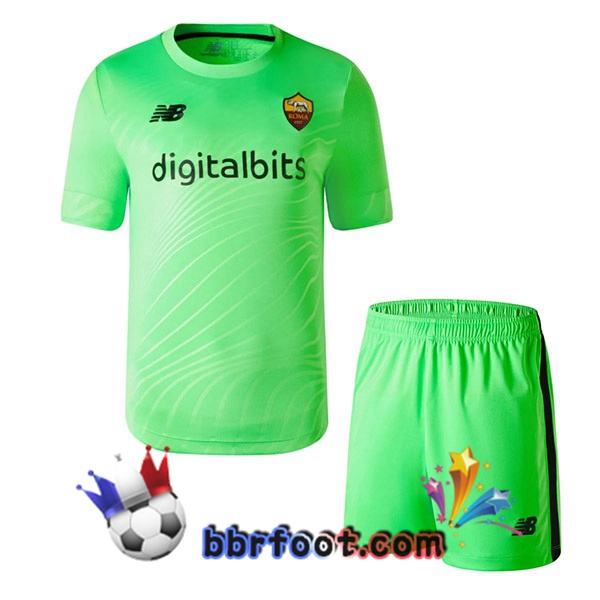 Maillot Foot AS Roma Enfant Gardien de but Vert 2022/2023