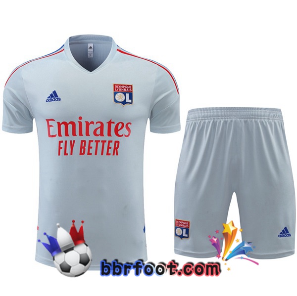 Training T-Shirts Lyon OL + Shorts Gris 2022/2023