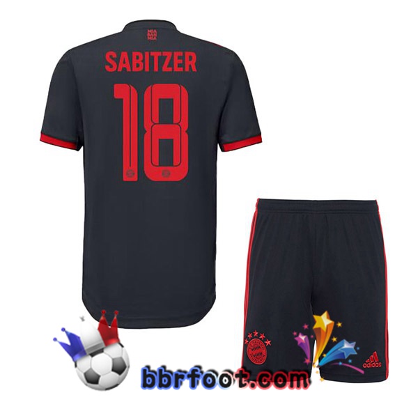 Maillot Foot Bayern Munich (Sabitzer 18) Enfant Third Noir 2022/2023