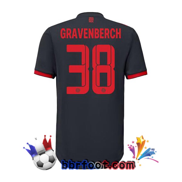 Maillot Foot Bayern Munich (Gravenberch 38) Third Noir 2022/2023 Maillot Foot Bayern Munich (Gravenberch 38) Third Noir 2022/2023