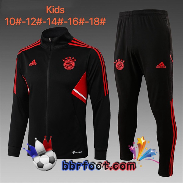 Veste Survetement Foot Bayern Munich Enfant Noir 2022/2023