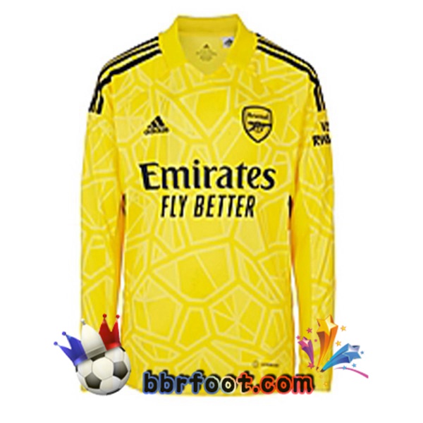 Maillot Foot Arsenal Gardien de but Manche Longue Jaune 2022/2023