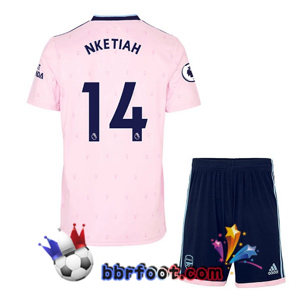 Maillot Foot Arsenal (NKETIAH 14) Enfant Exterieur Rose 2022/2023