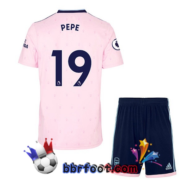 Maillot Foot Arsenal (PEPE 19) Enfant Exterieur Rose 2022/2023