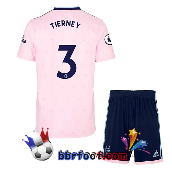 Maillot Foot Arsenal (TIERNEY 3) Enfant Exterieur Rose 2022/2023