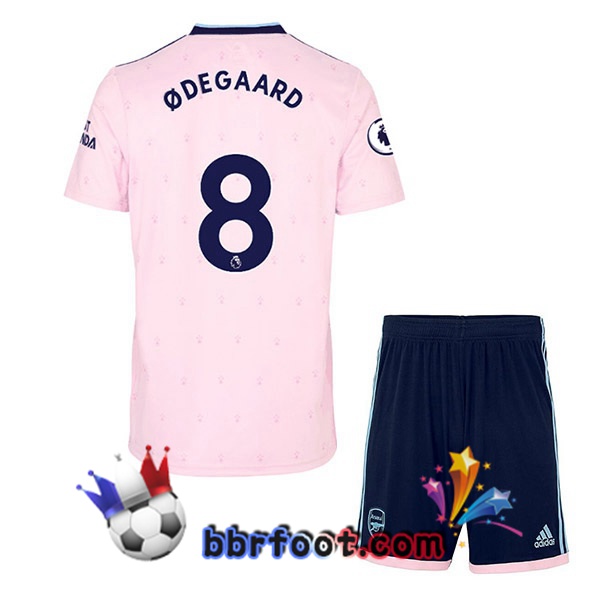 Maillot Foot Arsenal (ØDEGAARD 8) Enfant Exterieur Rose 2022/2023