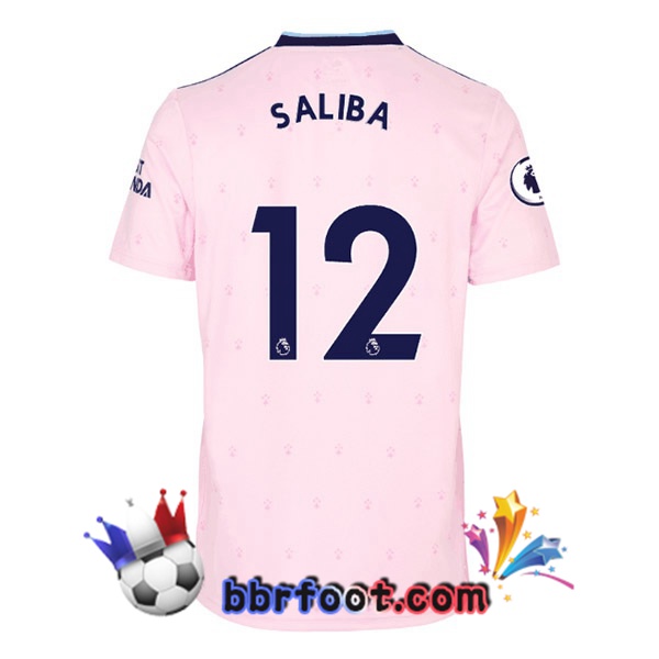Maillot Foot Arsenal (SALIBA 12) Exterieur Rose 2022/2023